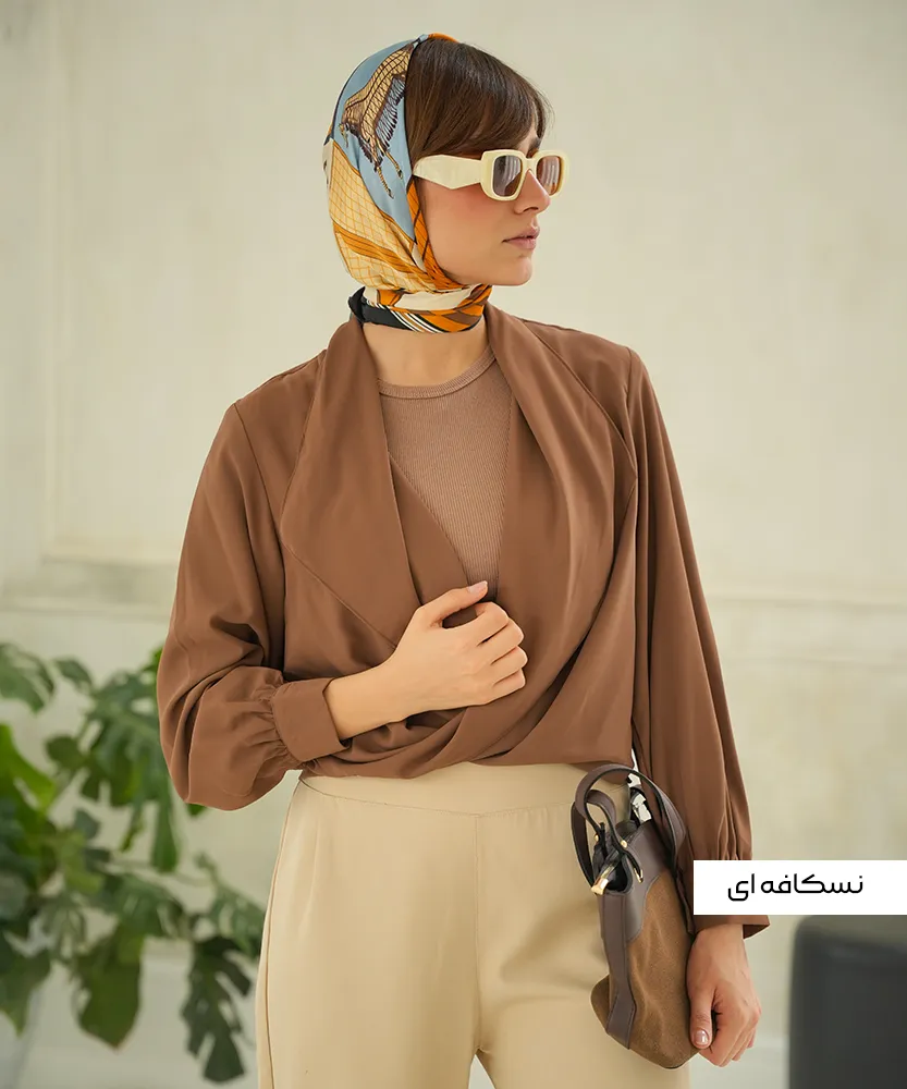 شومیز جلو پیچ الیزه رنگی A410282 - Image 4