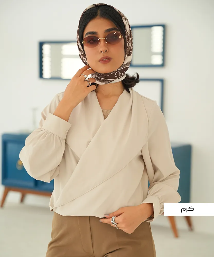 شومیز جلو پیچ الیزه رنگی A410282 - Image 5