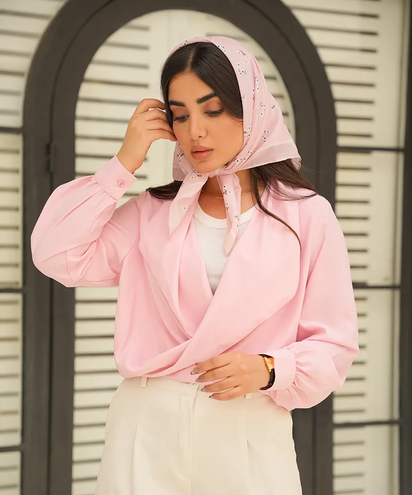شومیز جلو پیچ الیزه رنگی A410282