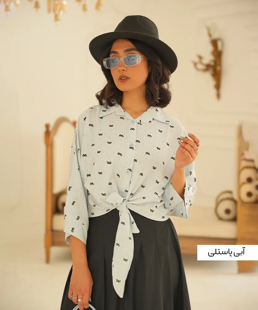 شومیز یقه دار گره ای A410503 - Image 4