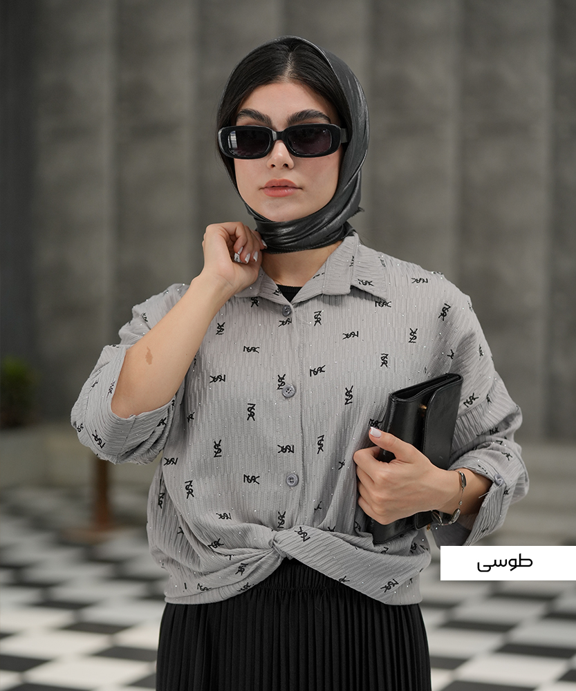 شومیز کراس شاین دار A410801 - Image 2