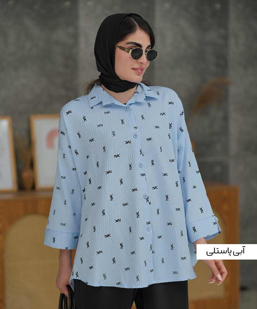 شومیز کراس شاین دار A410801 - Image 3