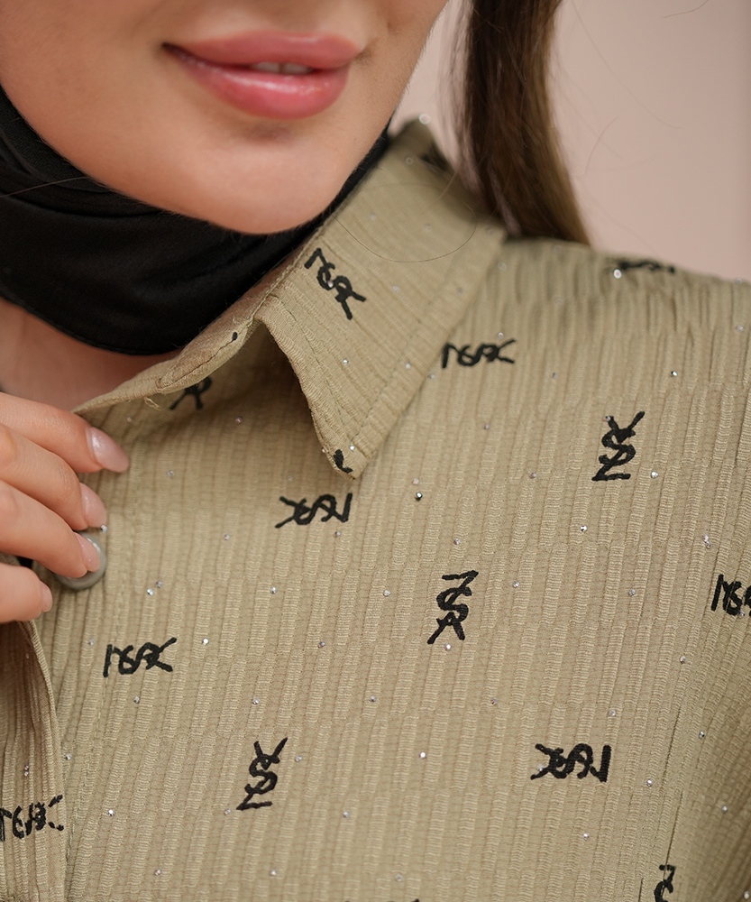 شومیز کراس شاین دار A410801 - Image 8