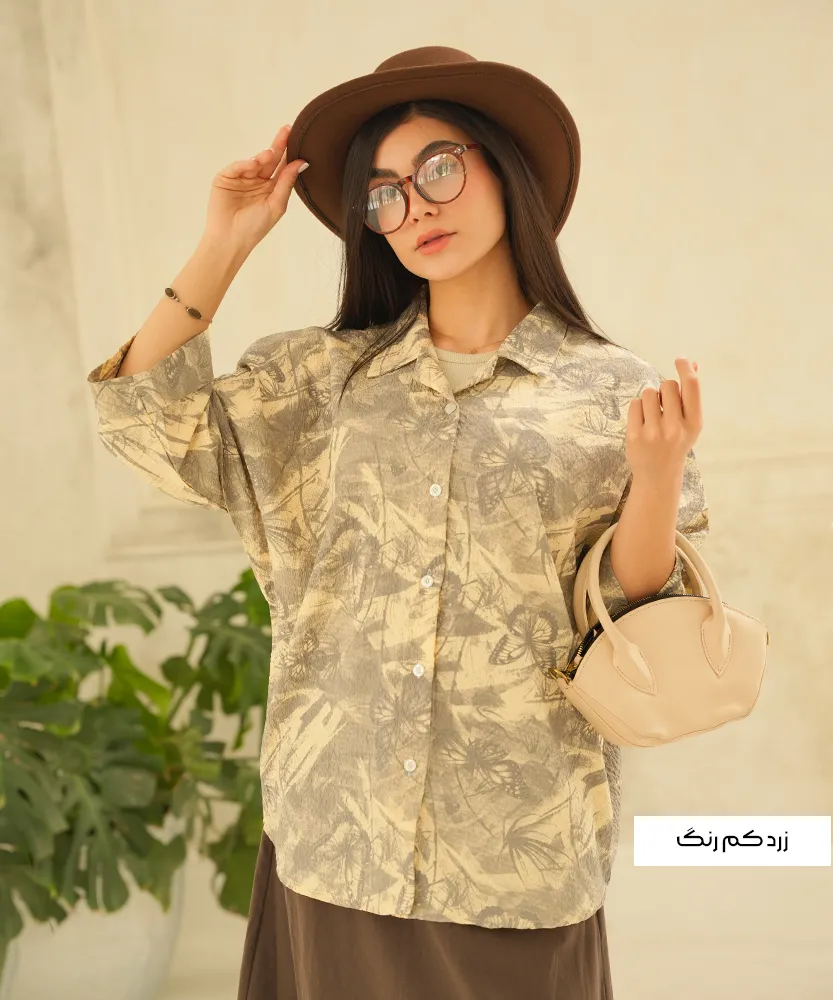 شومیز یقه دار طرح دار A411521 - Image 7