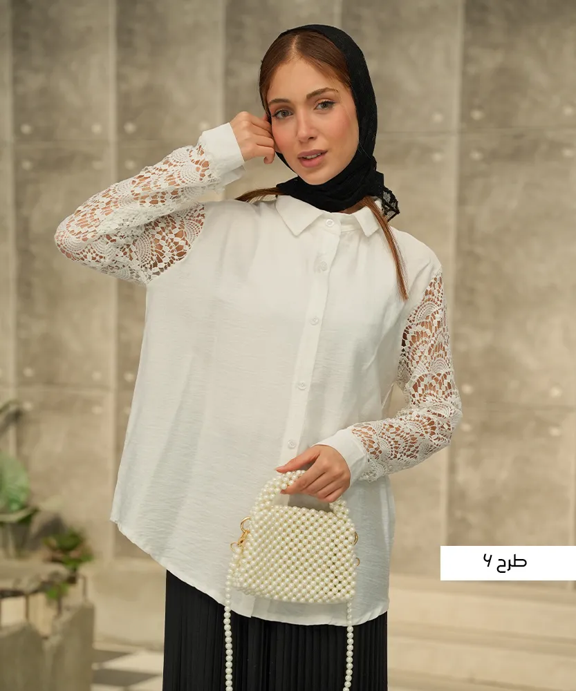 شومیز بابوس آستین دانتل A412019 - Image 9