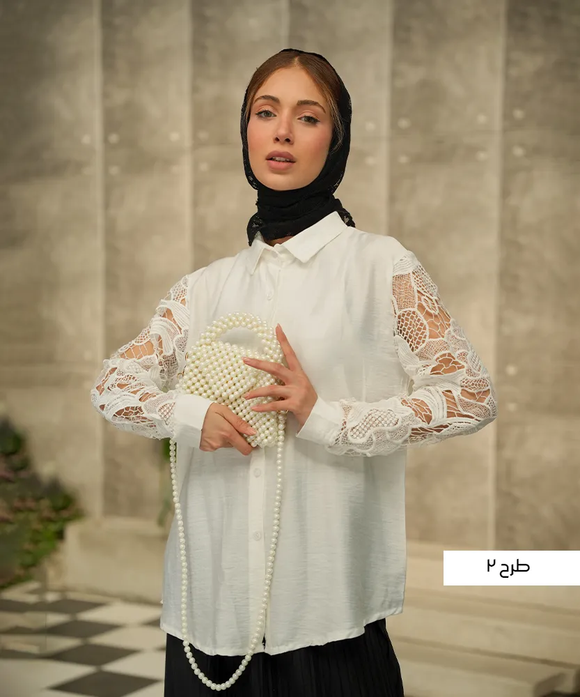 شومیز بابوس آستین دانتل A412019 - Image 3