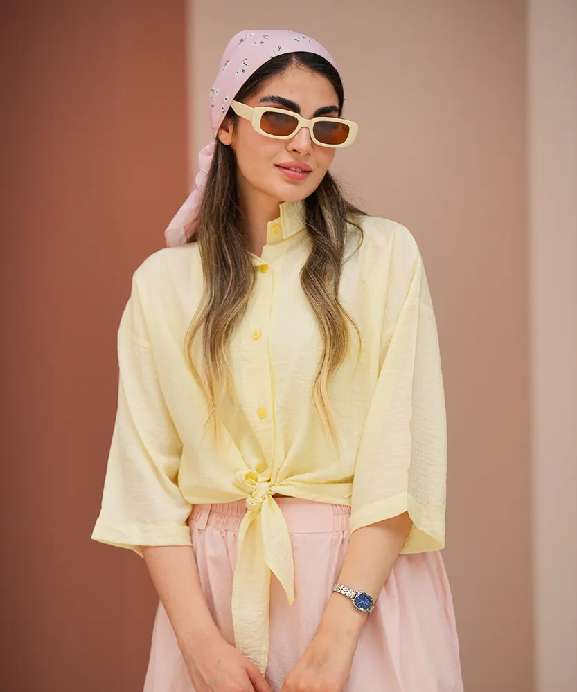شومیز جلو گره شیشه ای A412038 - Image 7