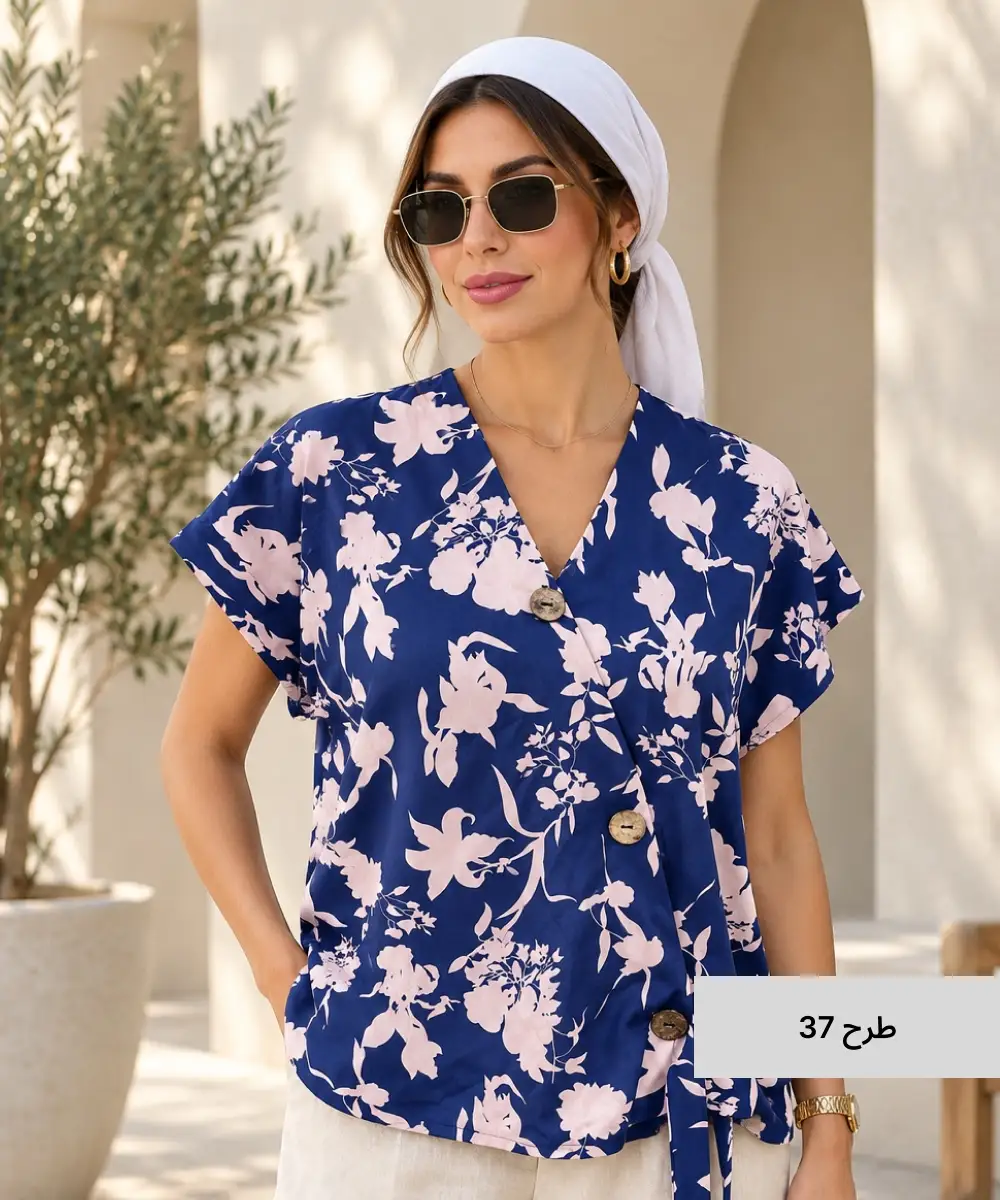 شومیز 3 دکمه چوبی A41977 - Image 38