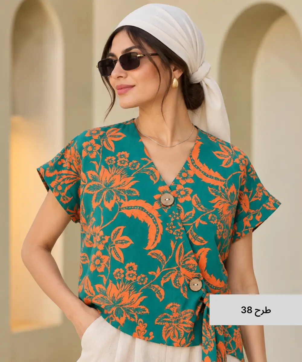 شومیز 3 دکمه چوبی A41977 - Image 39