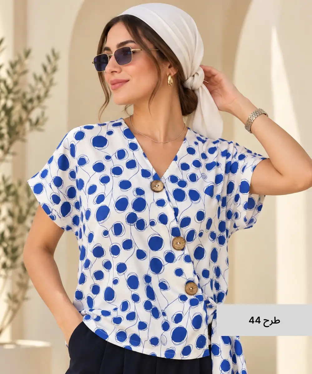 شومیز 3 دکمه چوبی A41977 - Image 44