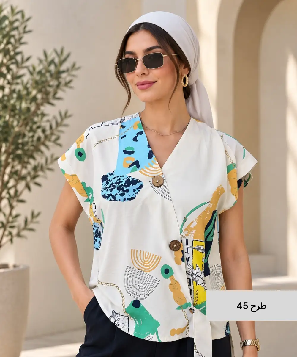 شومیز 3 دکمه چوبی A41977 - Image 45