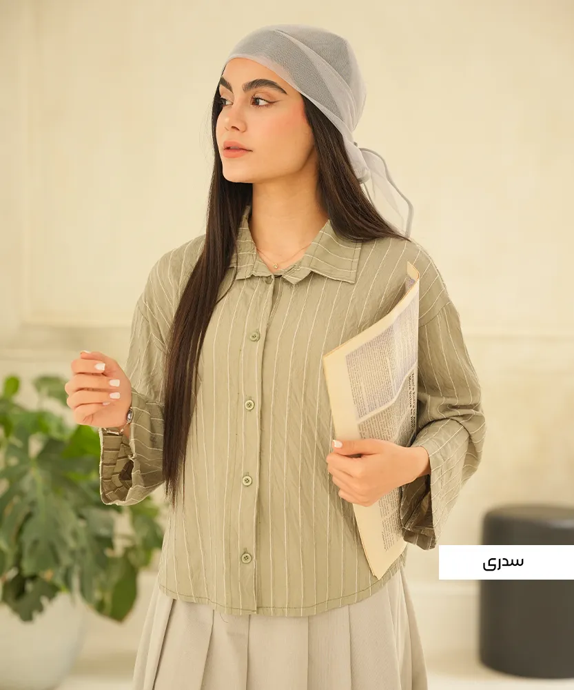 شومیز پری آستین دکمه دار A51085 - Image 3