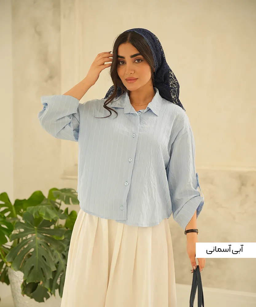 شومیز پری آستین دکمه دار A51085 - Image 4