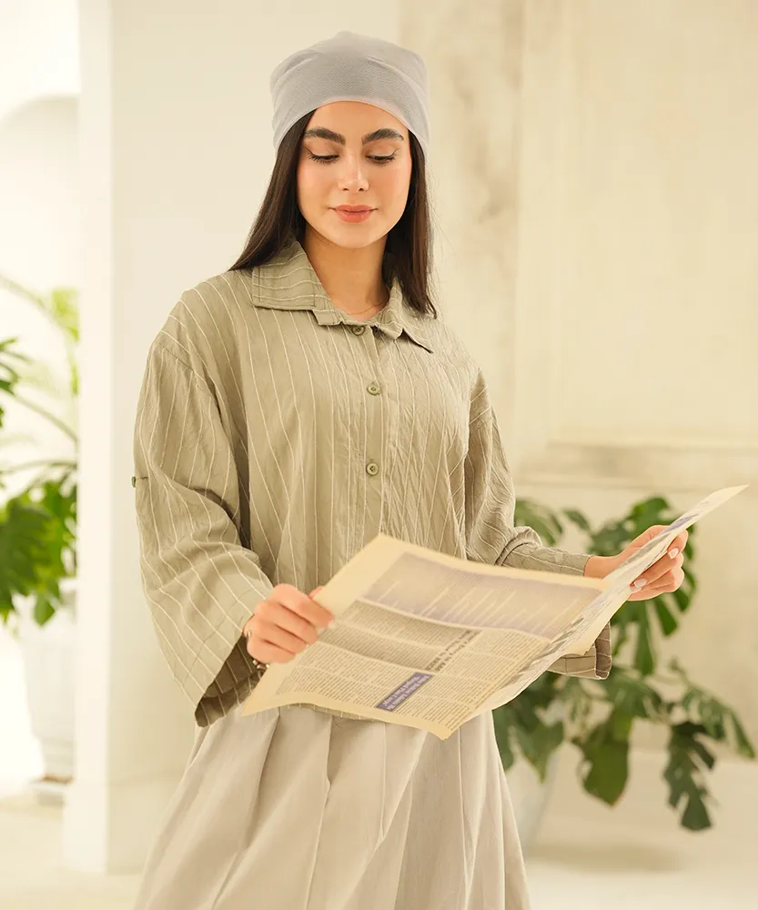 شومیز پری آستین دکمه دار A51085