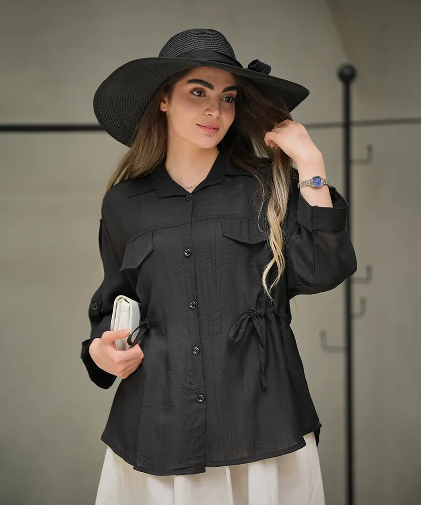 شومیز کمرگت سرشانه بندی شیشه ای A51264