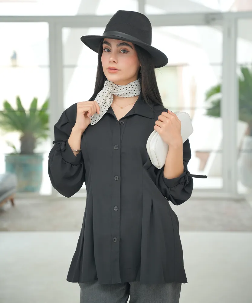 شومیز عروسکی کرپ مورگان A51385