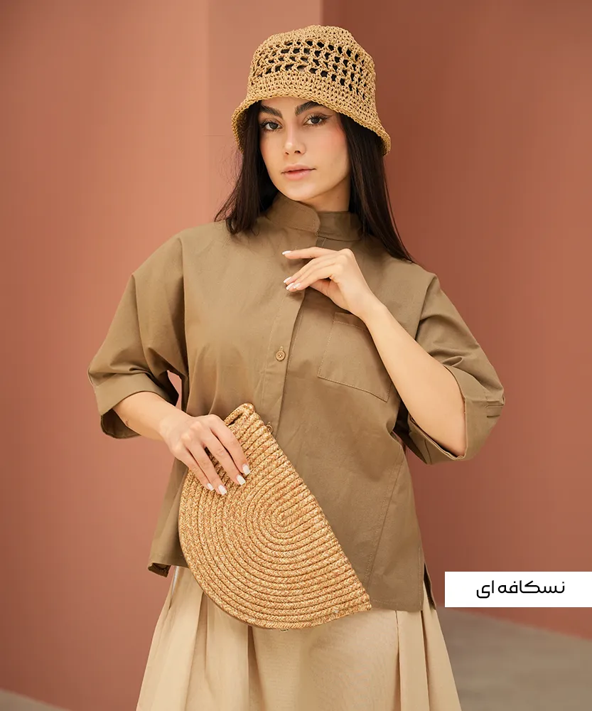 شومیز لینن آستین کیمونو A51425 - Image 3