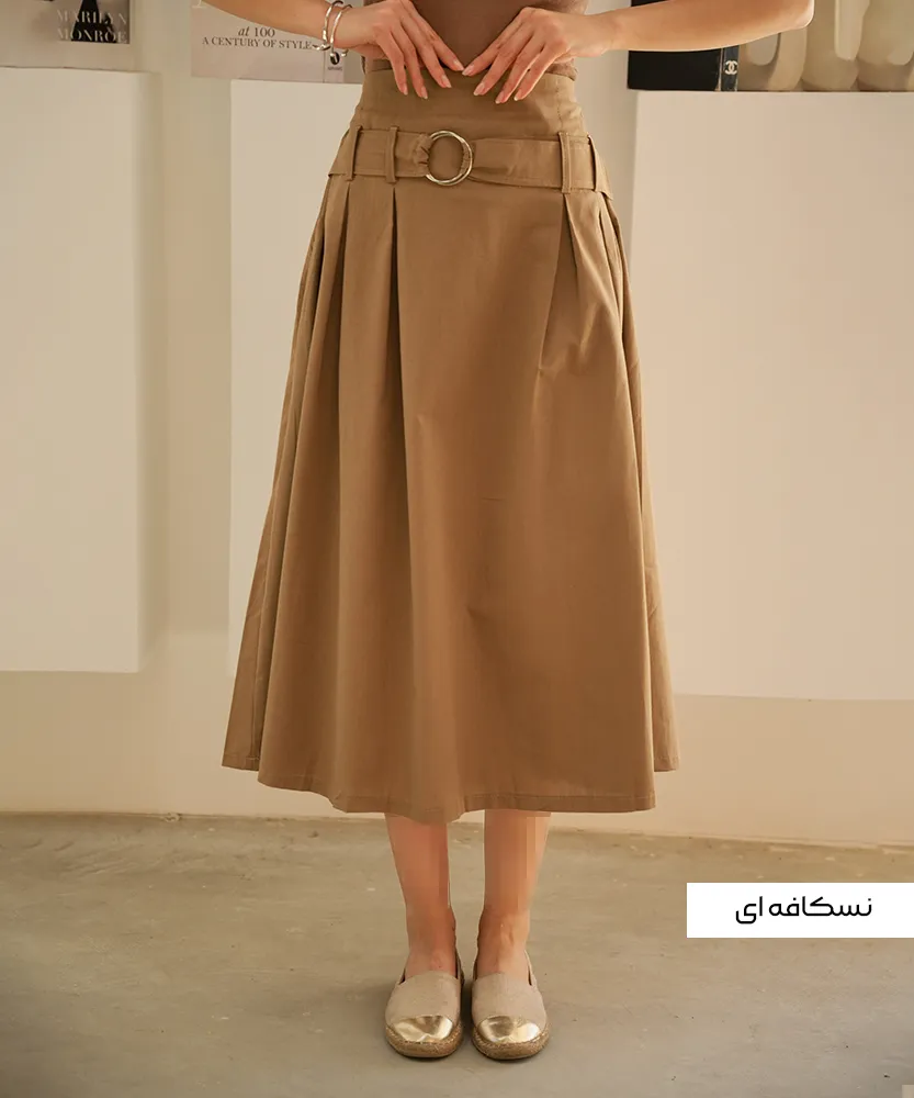 دامن لینن نازگل D41047 - Image 2