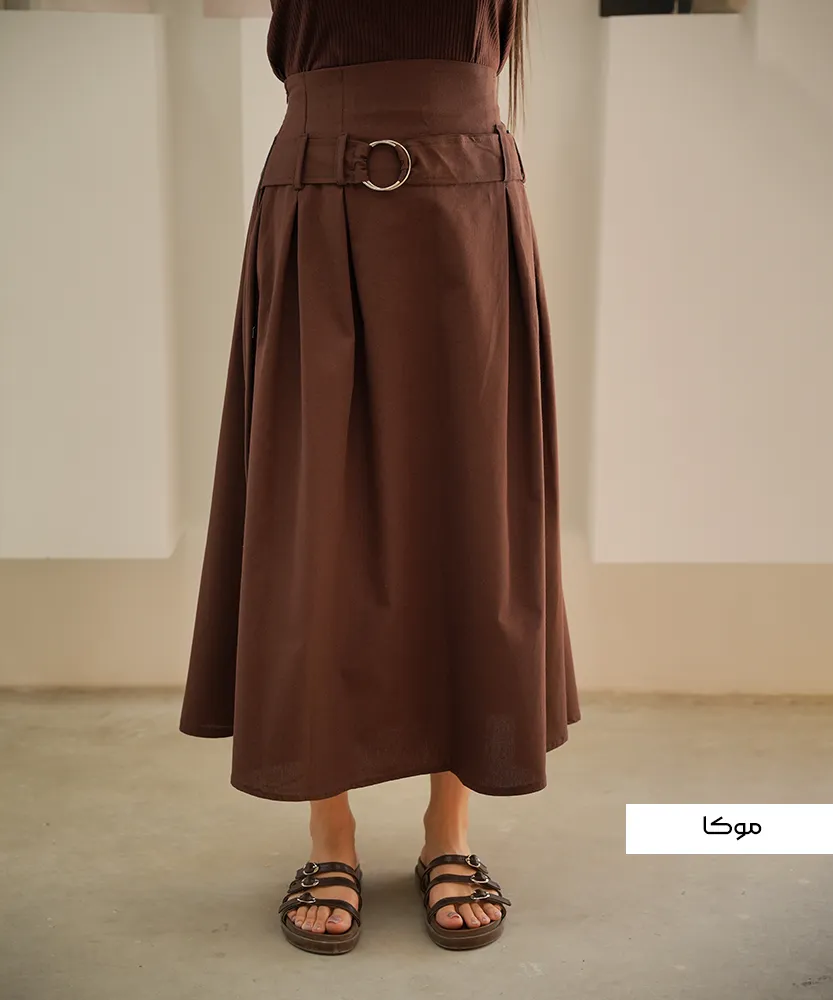 دامن لینن نازگل D41047 - Image 3