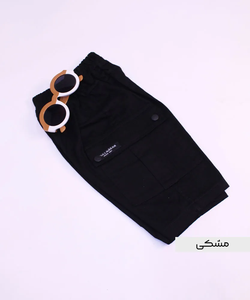 شلوارک کتان G45108 مشکی