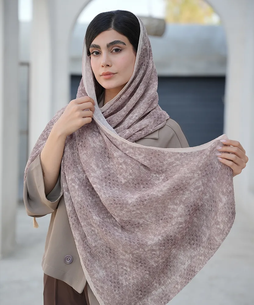 شال پلیسه طرح دار لمه N31999