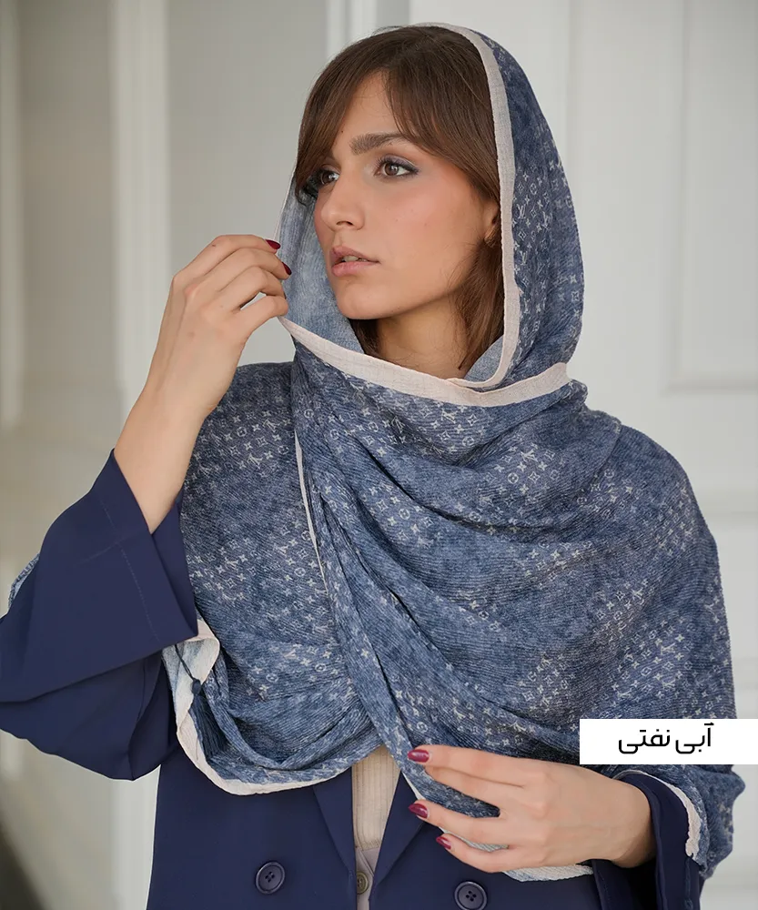 شال پلیسه طرح دار لمه N31999 - Image 4