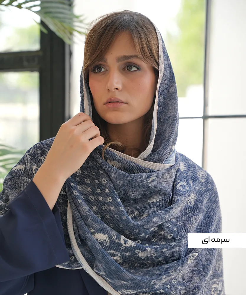 شال چاپی طرح پلیسه N41271 - Image 3