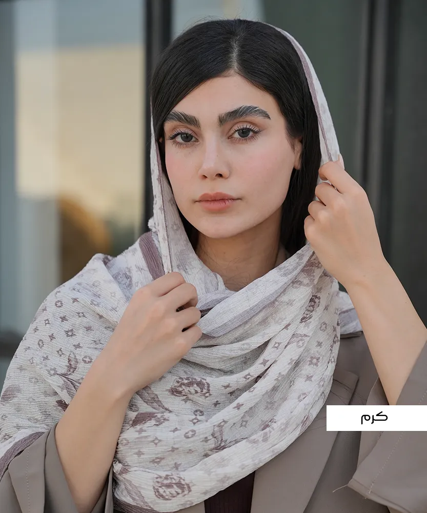 شال چاپی طرح پلیسه N41271 - Image 2
