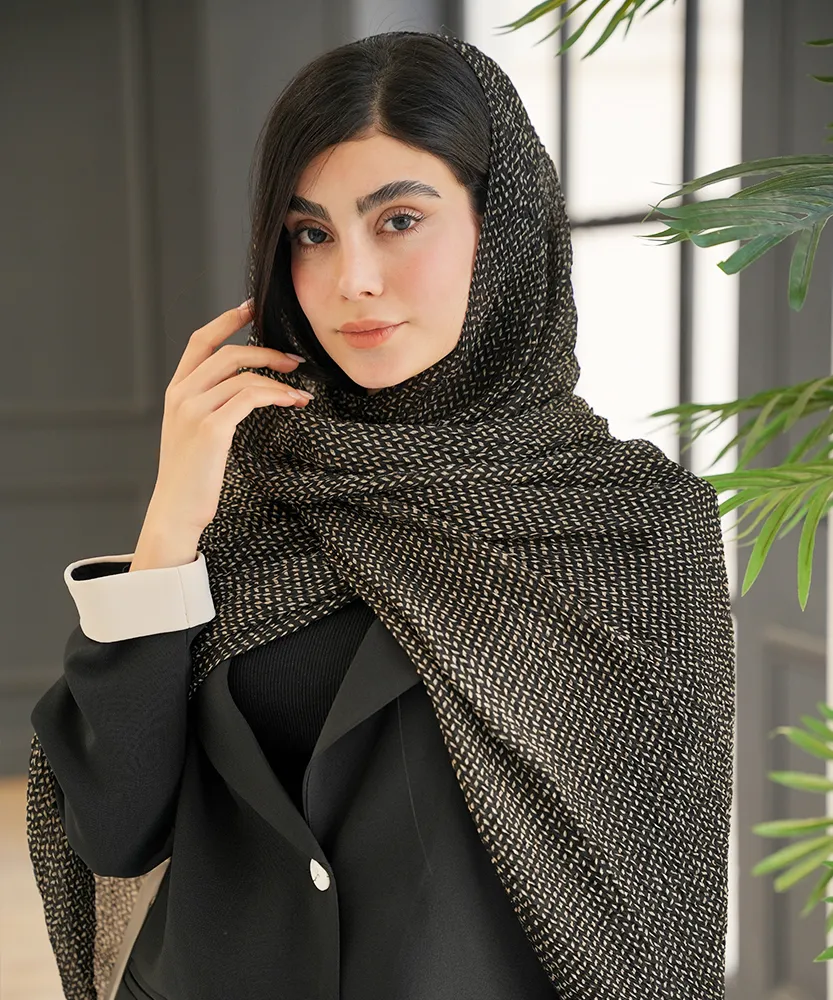 شال پلیسه ریز چاپی N41089