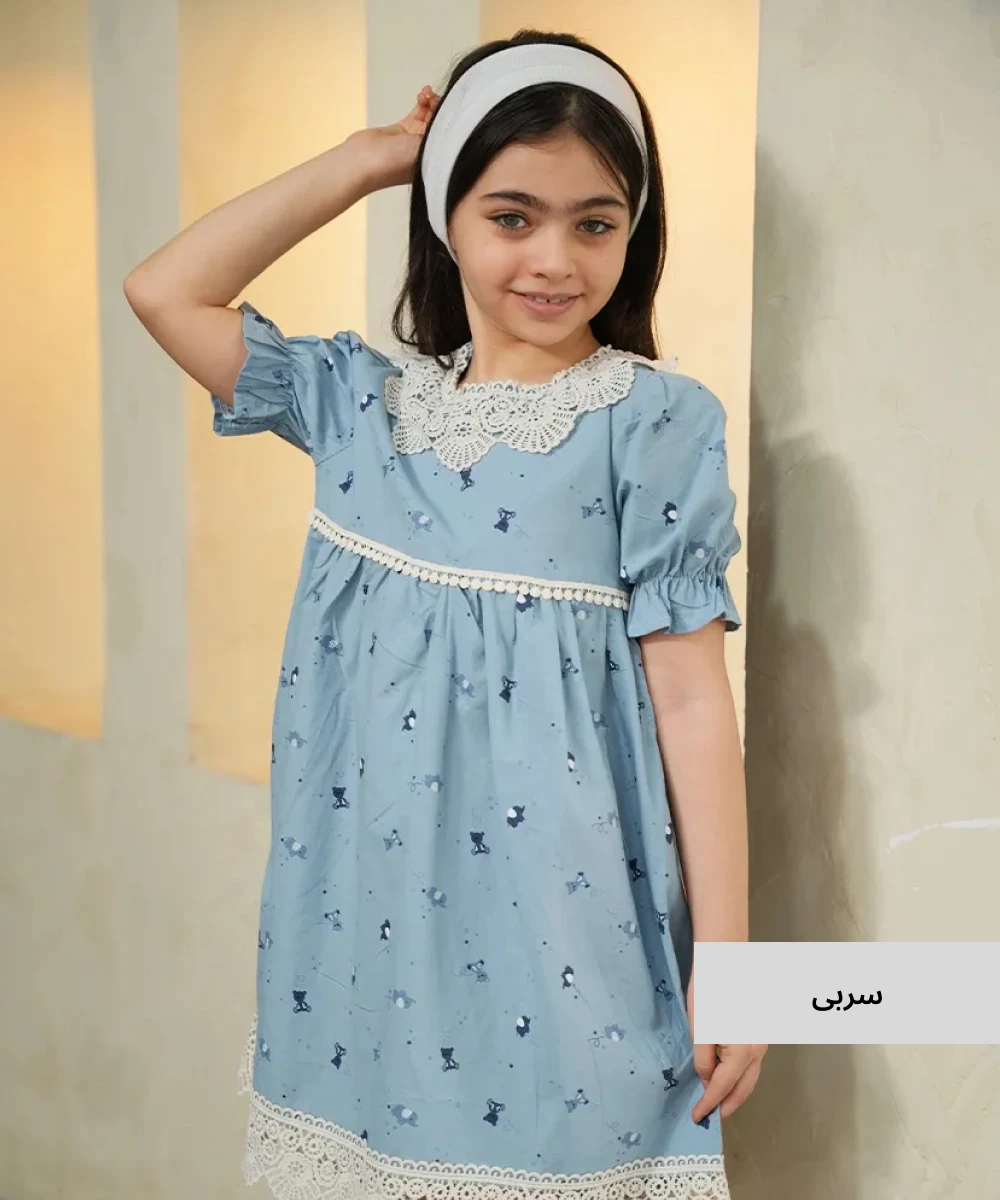 پیراهن بچگانه تور دوزی P45147 - Image 5