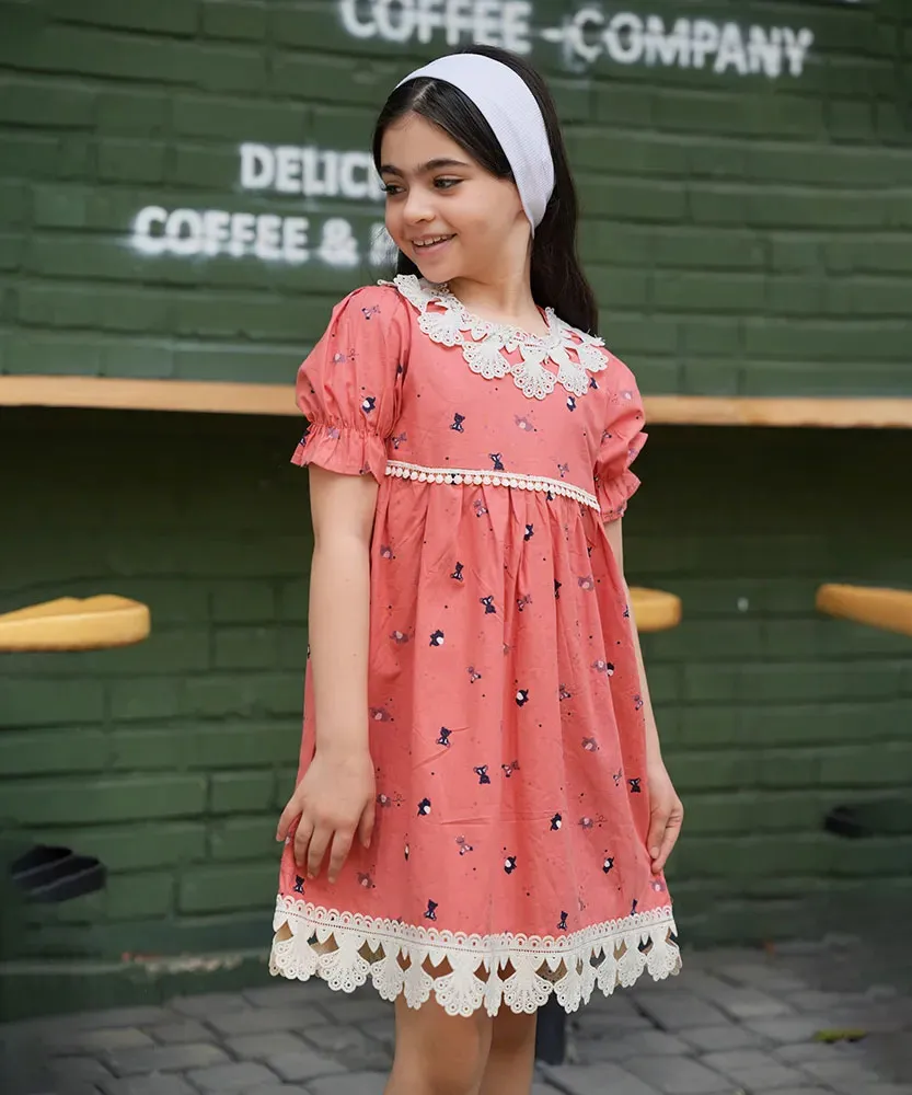 پیراهن بچگانه تور دوزی P45146