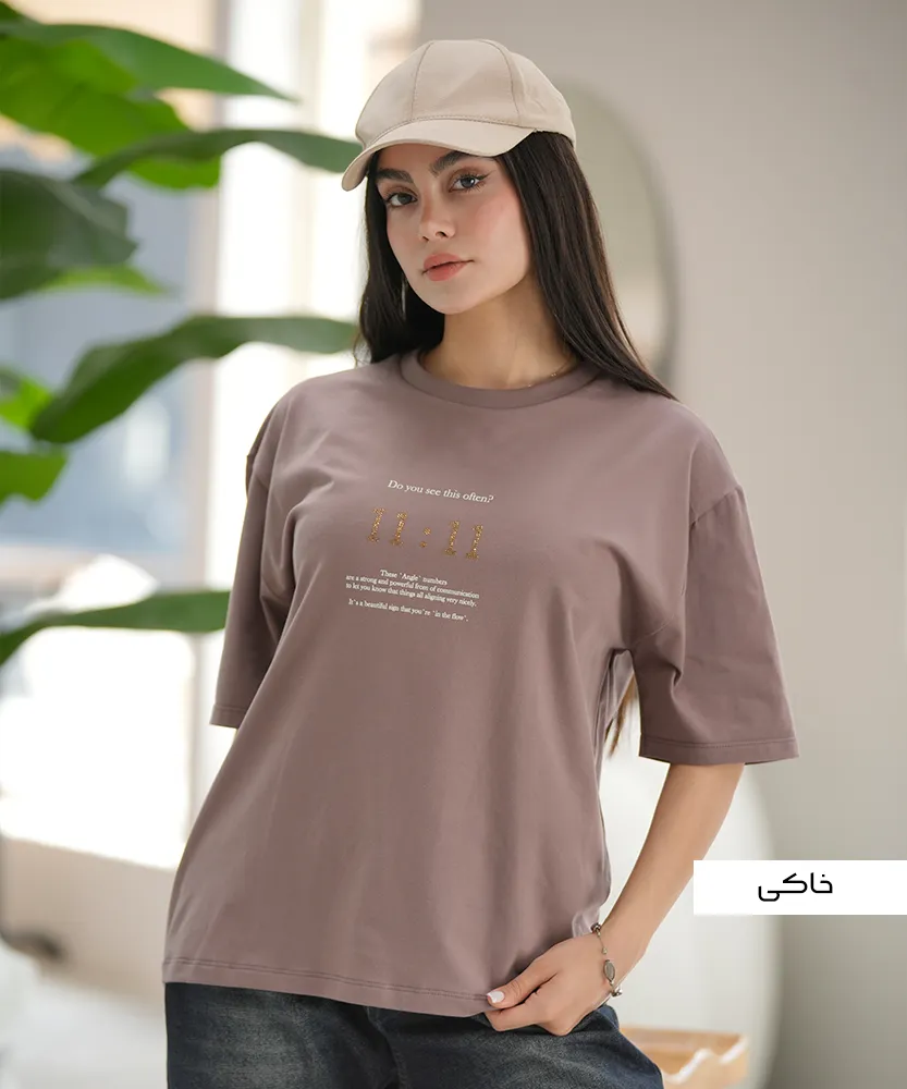 تیشرت طرح 11:11 T410275 - Image 3