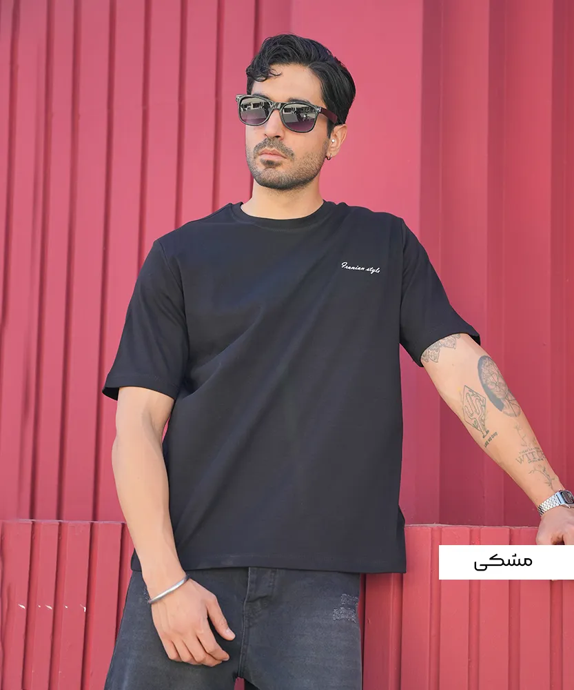 تیشرت ساده مردانه پنبه وینیلون T52059 - Image 4