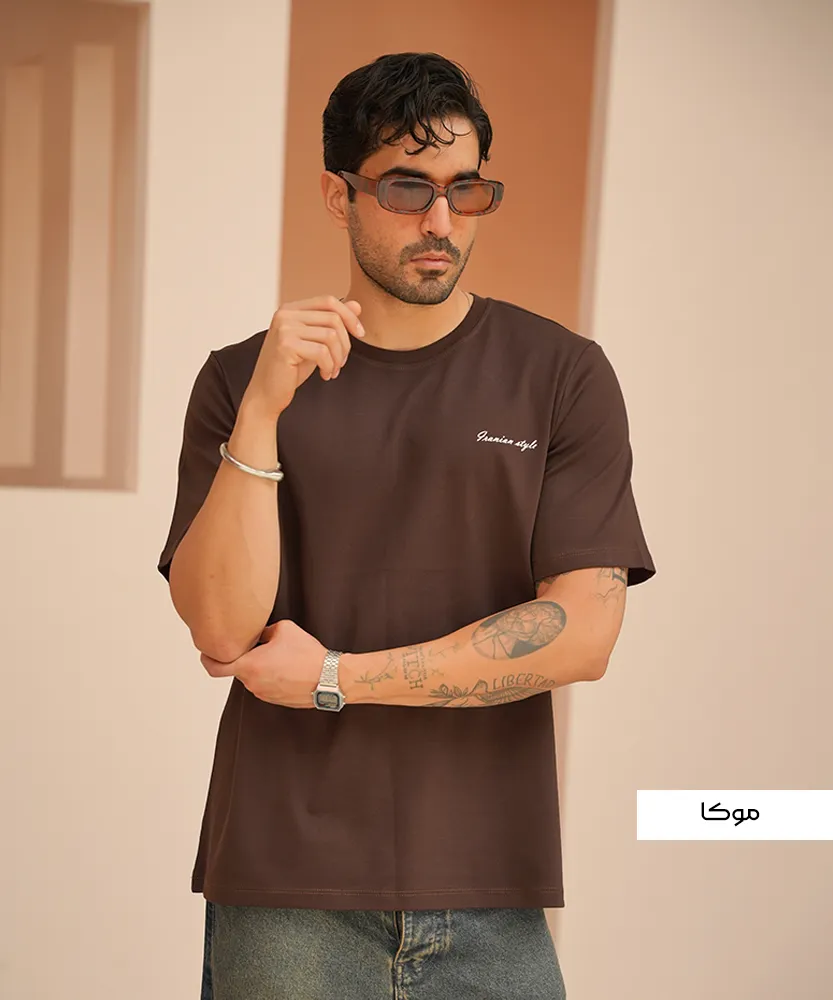 تیشرت ساده مردانه پنبه وینیلون T52059 - Image 6