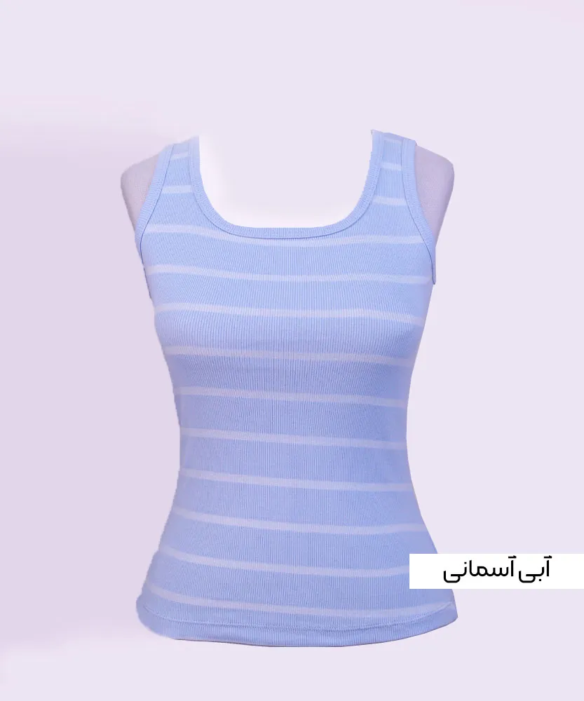 تاپ راه راه ساده W410111 آبی آسمانی