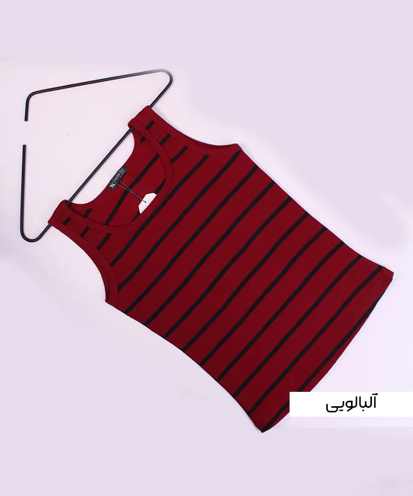 تاپ راه راه ساده W410111 آلبالویی