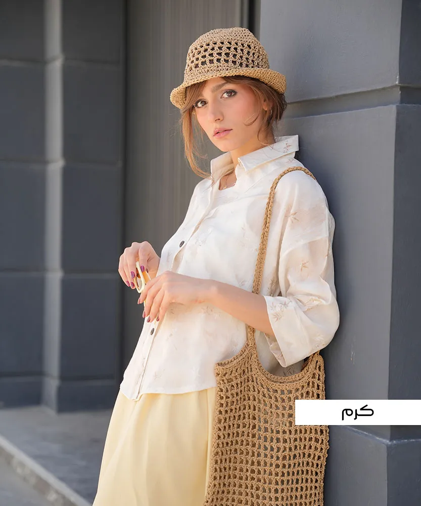 شومیز پوپو A51183 کرم