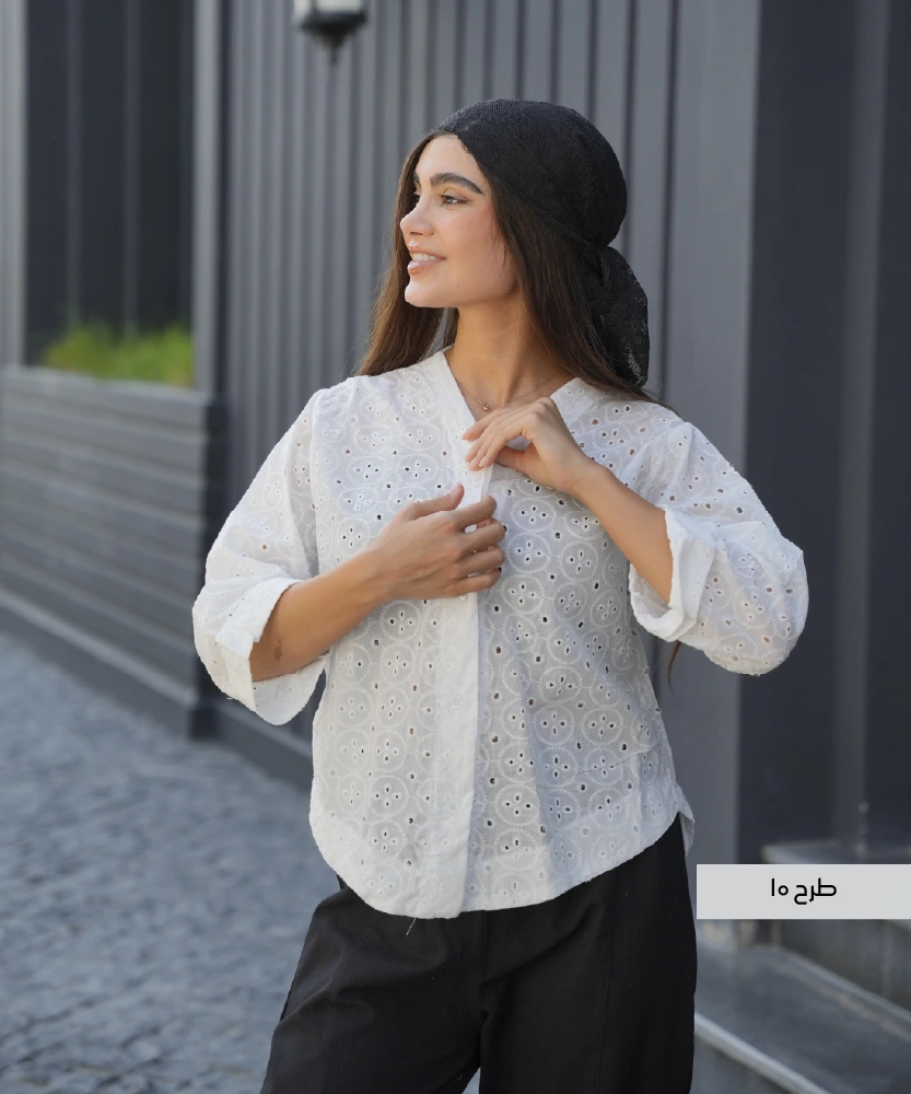 شومیز سوزن دوزی A411254 - Image 14