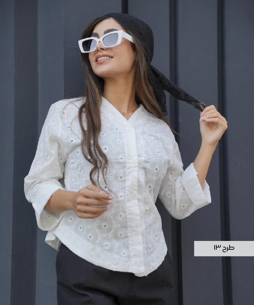 شومیز سوزن دوزی A411254 - Image 17