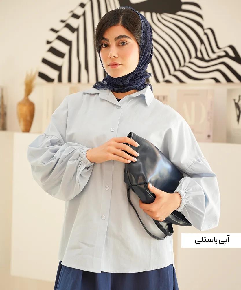 شومیز لینن آستین عروسکی لیان A311445 - Image 6