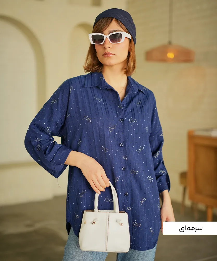 شومیز پشت دکمه نگین اکلیلی A411635 - Image 3