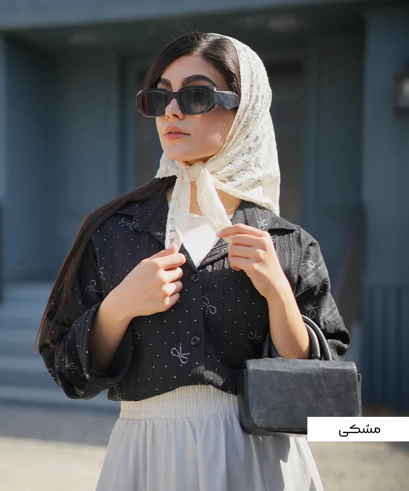 شومیز پشت دکمه نگین اکلیلی A411635 - Image 5