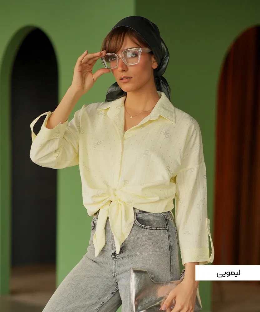 شومیز پشت دکمه نگین اکلیلی A411635 - Image 6