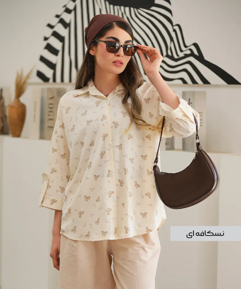 شومیز آستین پاکتی پفکی A51065 - Image 4