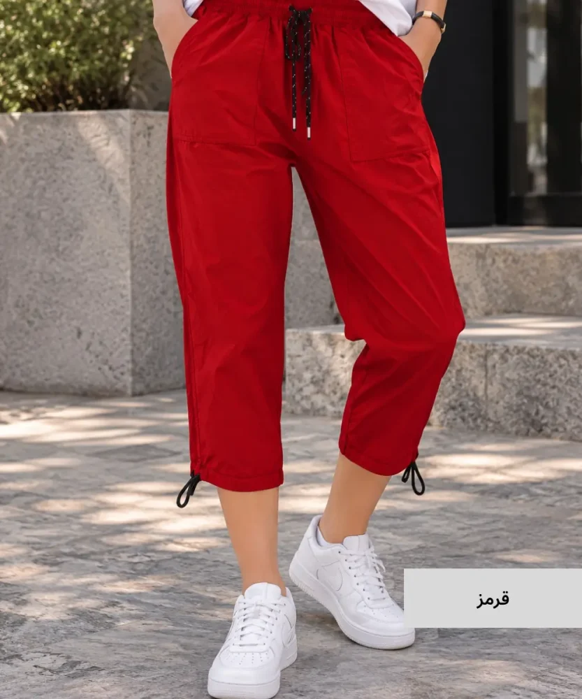 شلوار کتان زنانه رنگی برمودا E10722 - تصویر 3