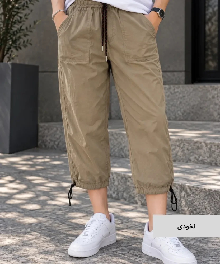 شلوار کتان زنانه رنگی برمودا E10722 - تصویر 4