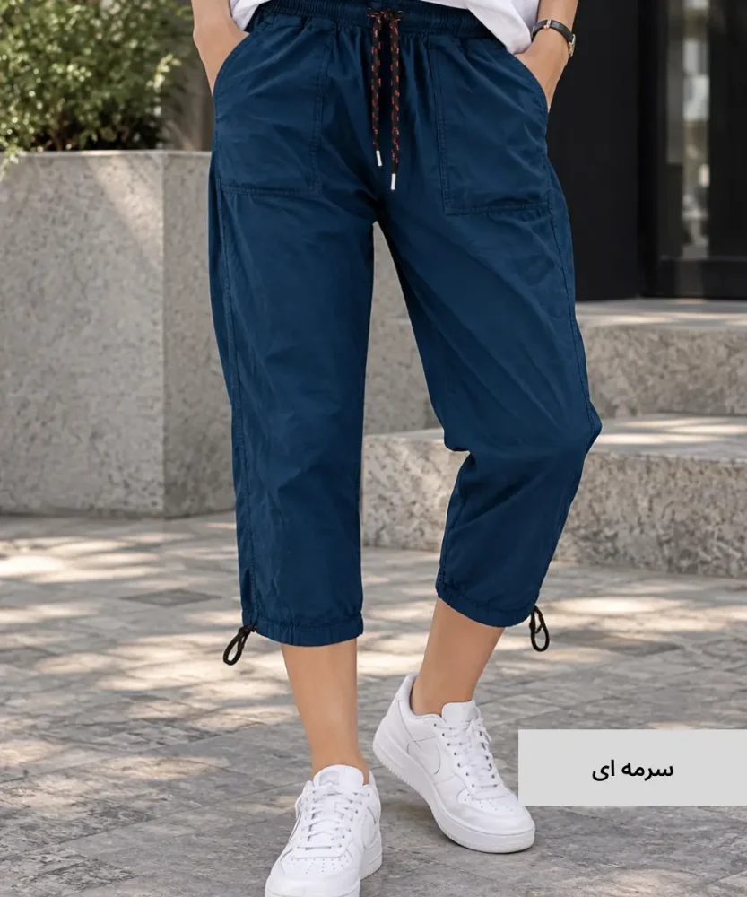 شلوار کتان زنانه رنگی برمودا E10722 - تصویر 7