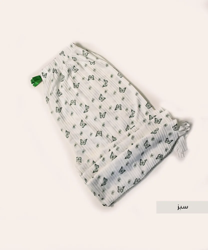 شلوارک زنانه پلیسه چاپی G41062 - Image 2