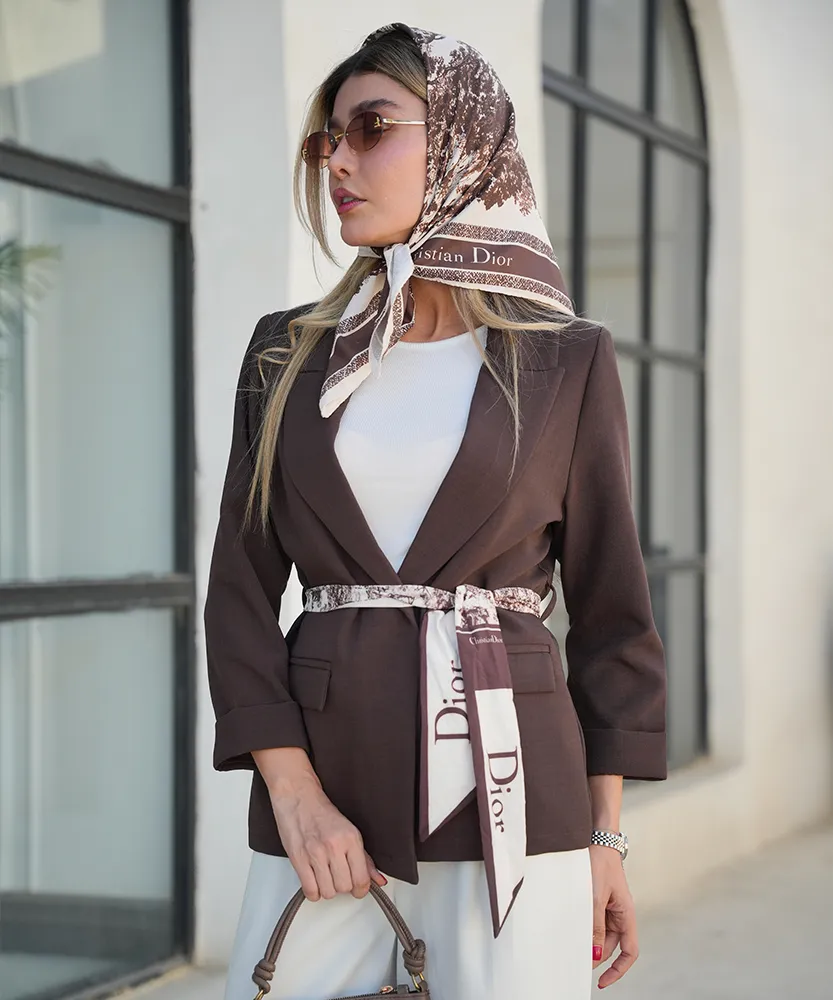 کت زرین هرمس کمربند دار K51007