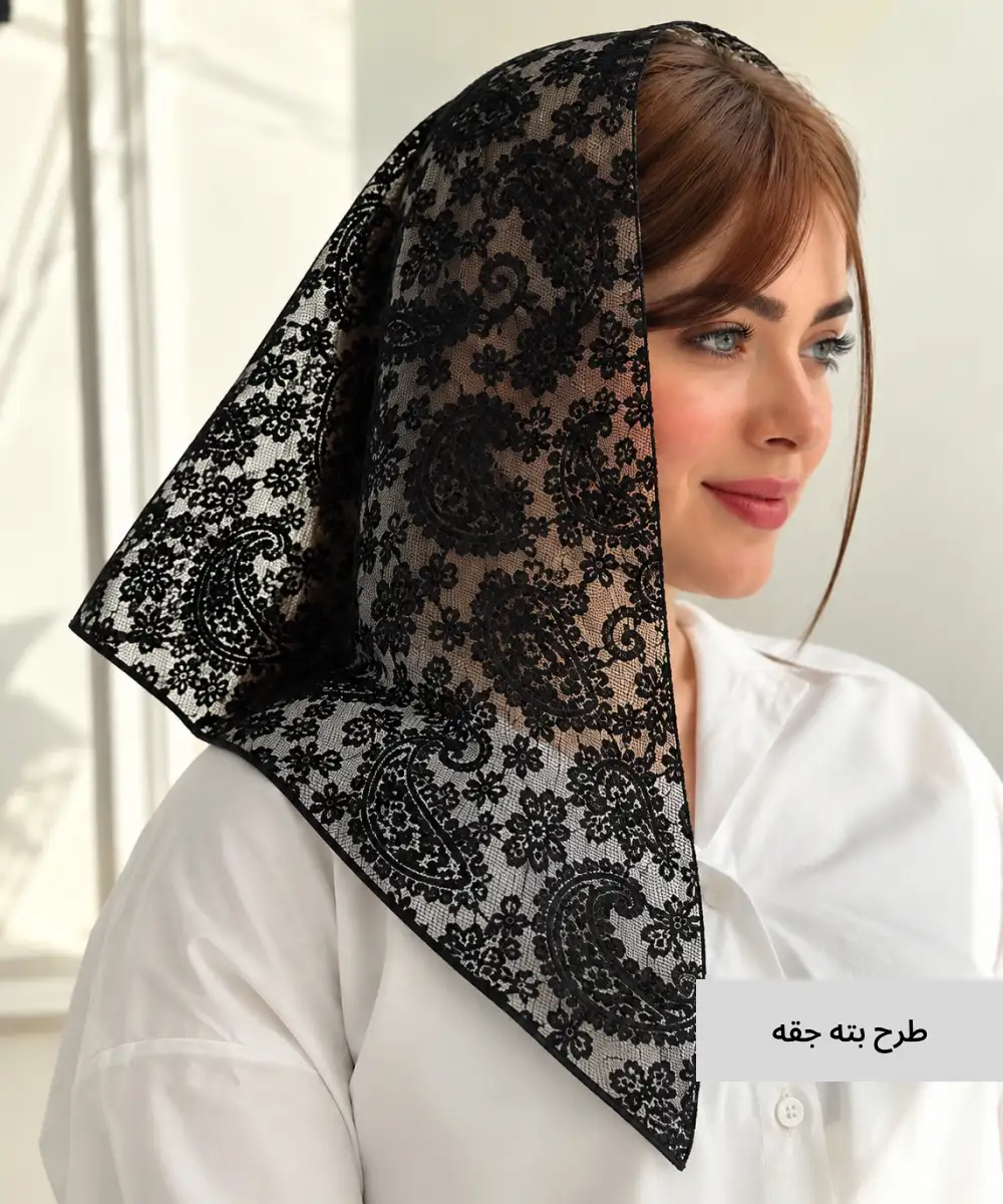 روسری مینی اسکارف توری دورگاندوزی N10727 - Image 6